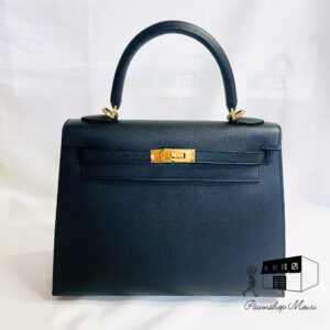 ・Kelly25  Yellowケリー25 外縫い ノワール ゴールド金具